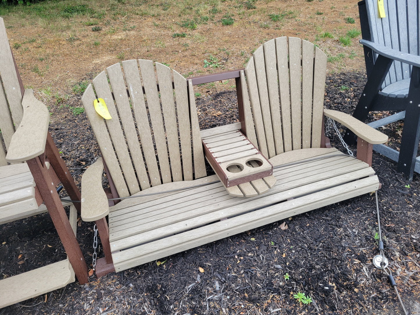 5ft Porch Swing with Adirondack Back and Center Console