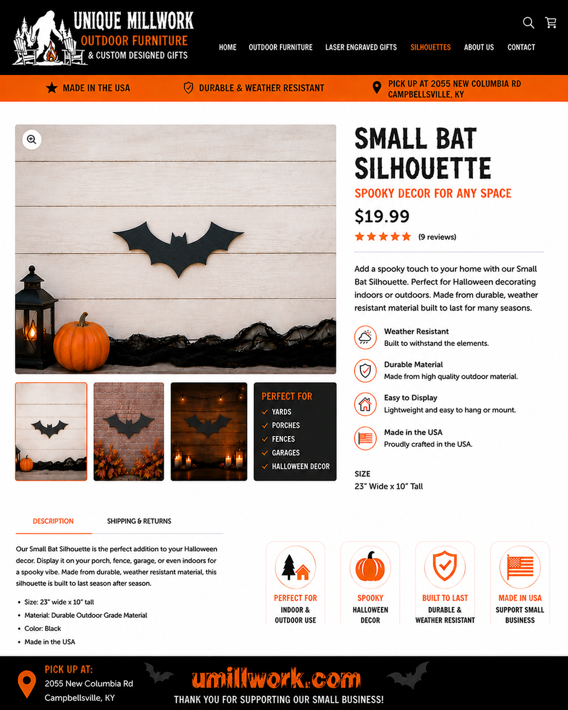 Halloween Small Bat Silhouette