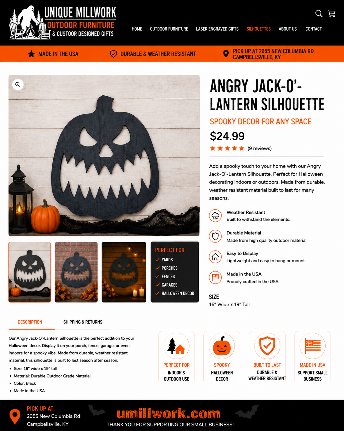 Halloween Angry Jack-O'-Lantern Silhouette