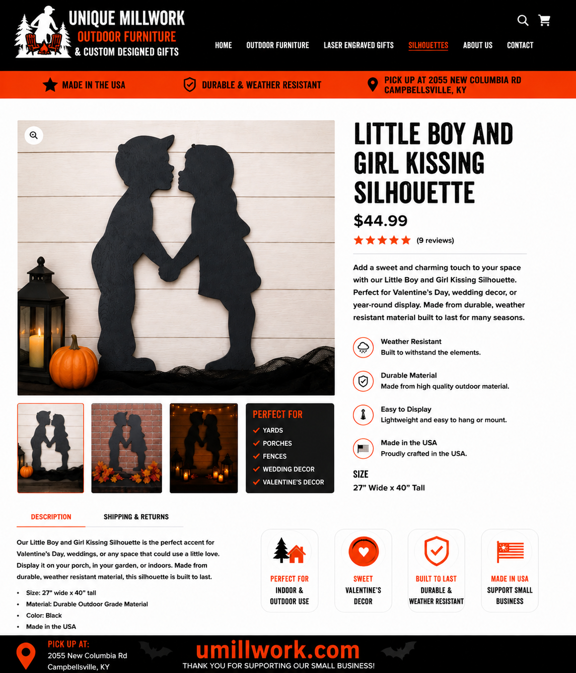 Little Boy and Girl Kissing Silhouette