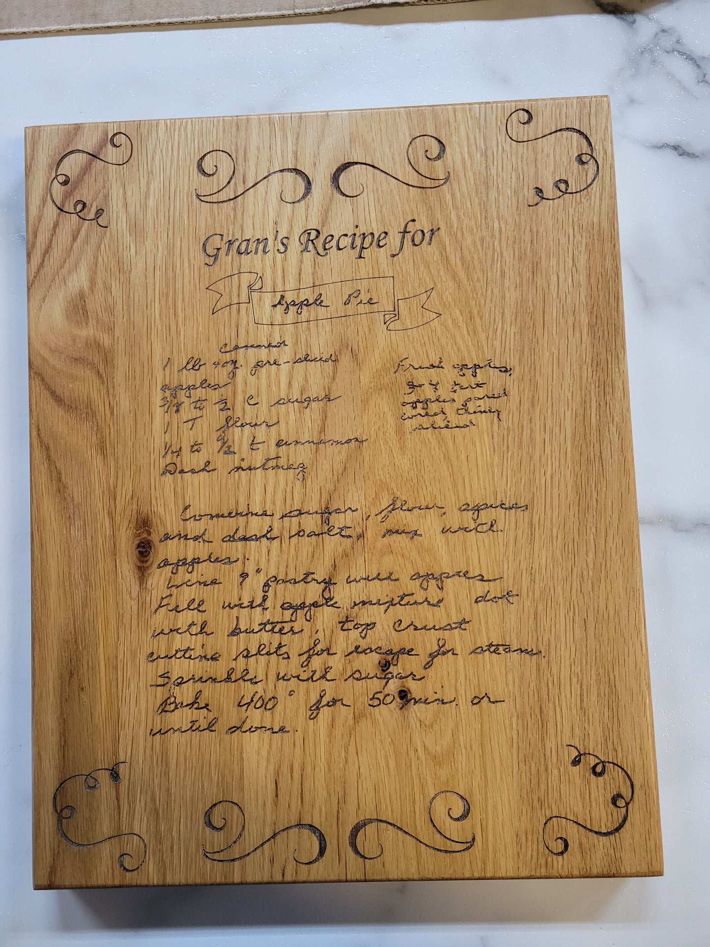 Family Recipe Hickory Cutting Board