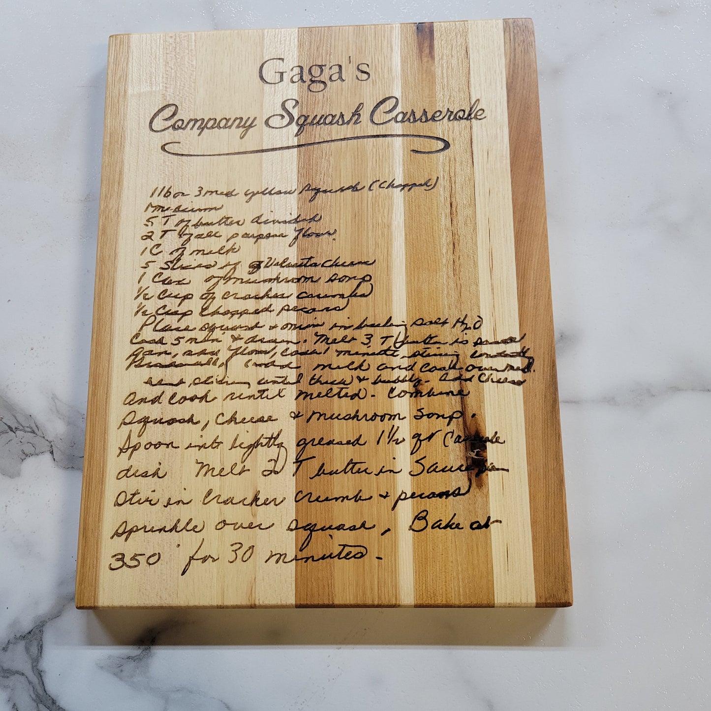 Family Recipe Hickory Cutting Board