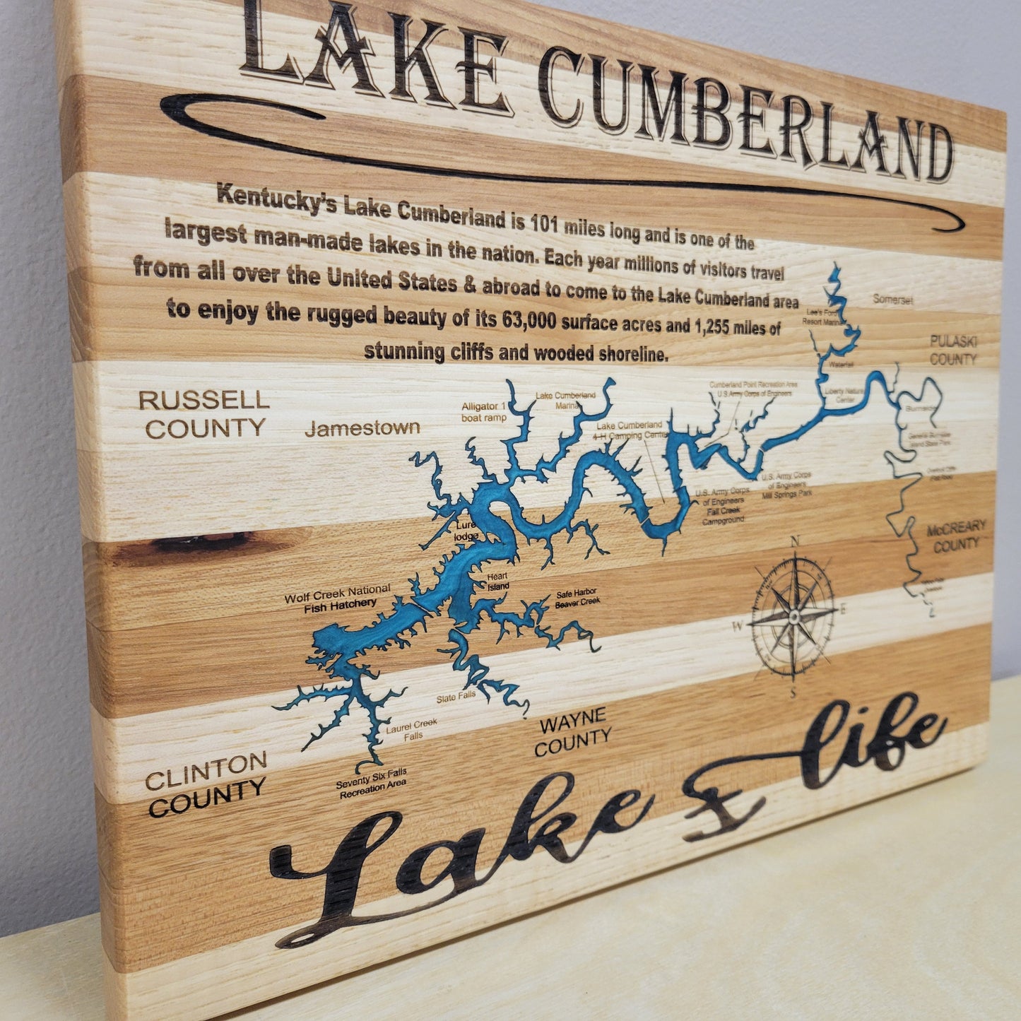 Lake Cumberland Hickory Cutting Board / Wall Art