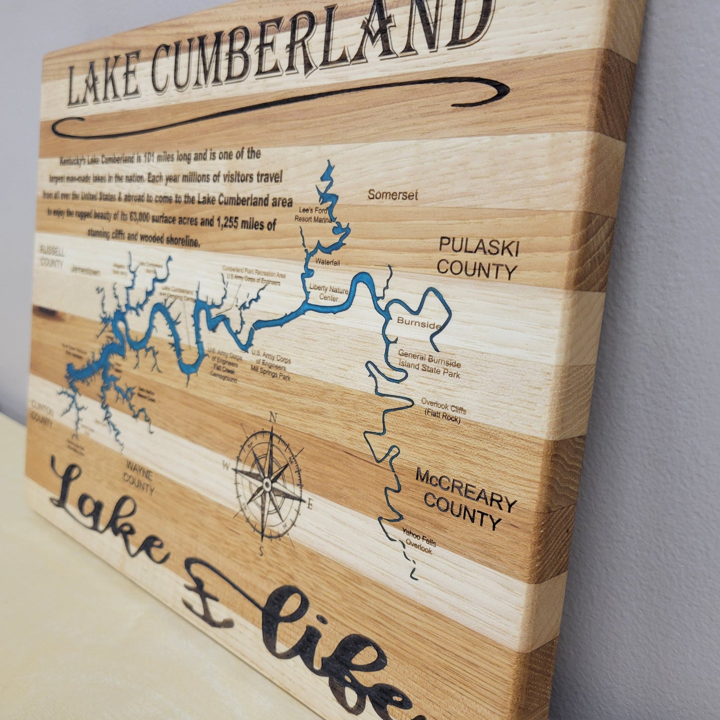 Lake Cumberland Hickory Cutting Board / Wall Art