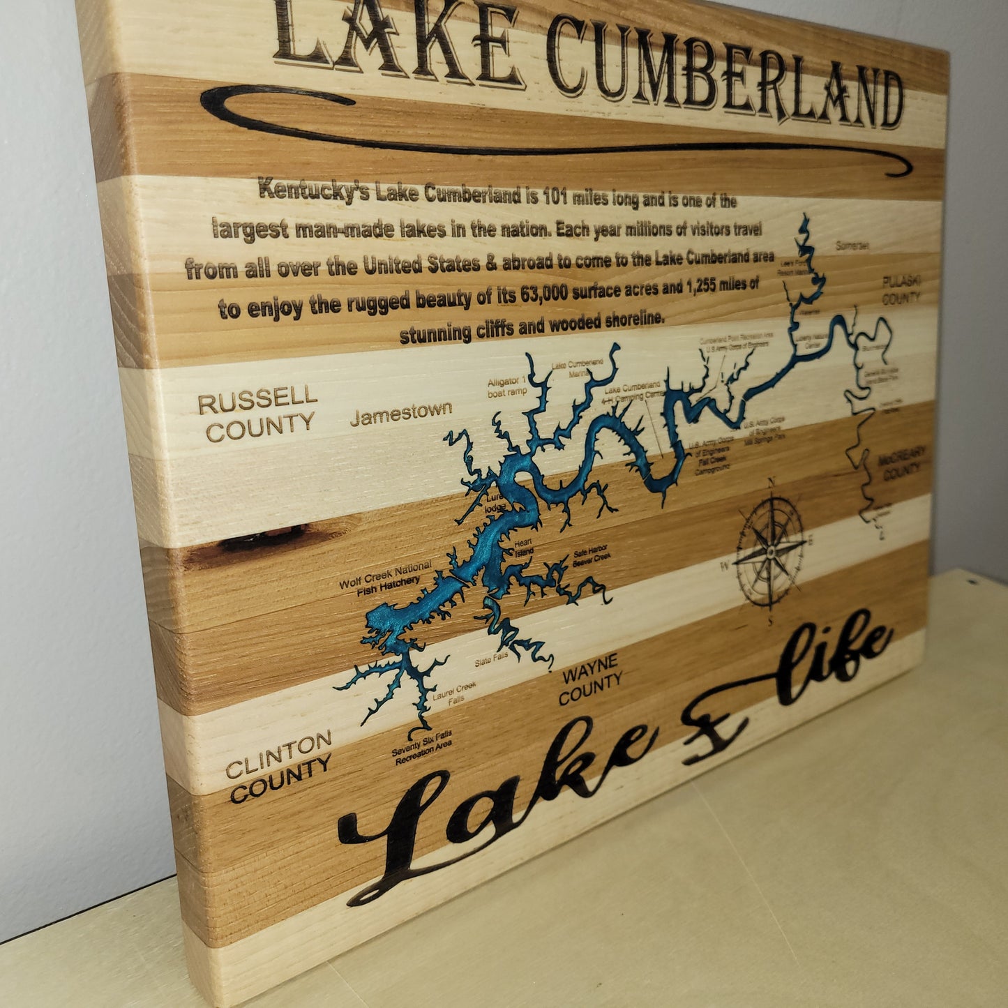 Lake Cumberland Hickory Cutting Board / Wall Art