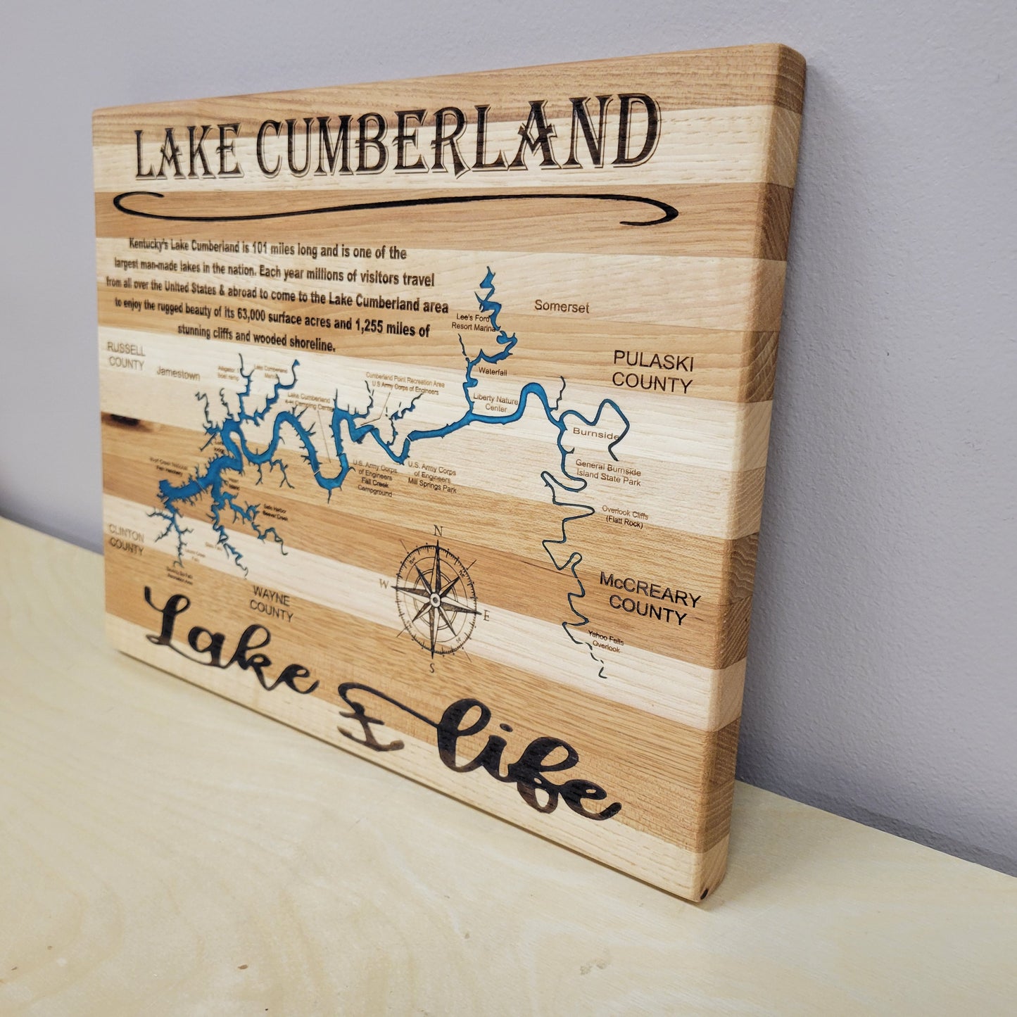 Lake Cumberland Hickory Cutting Board / Wall Art