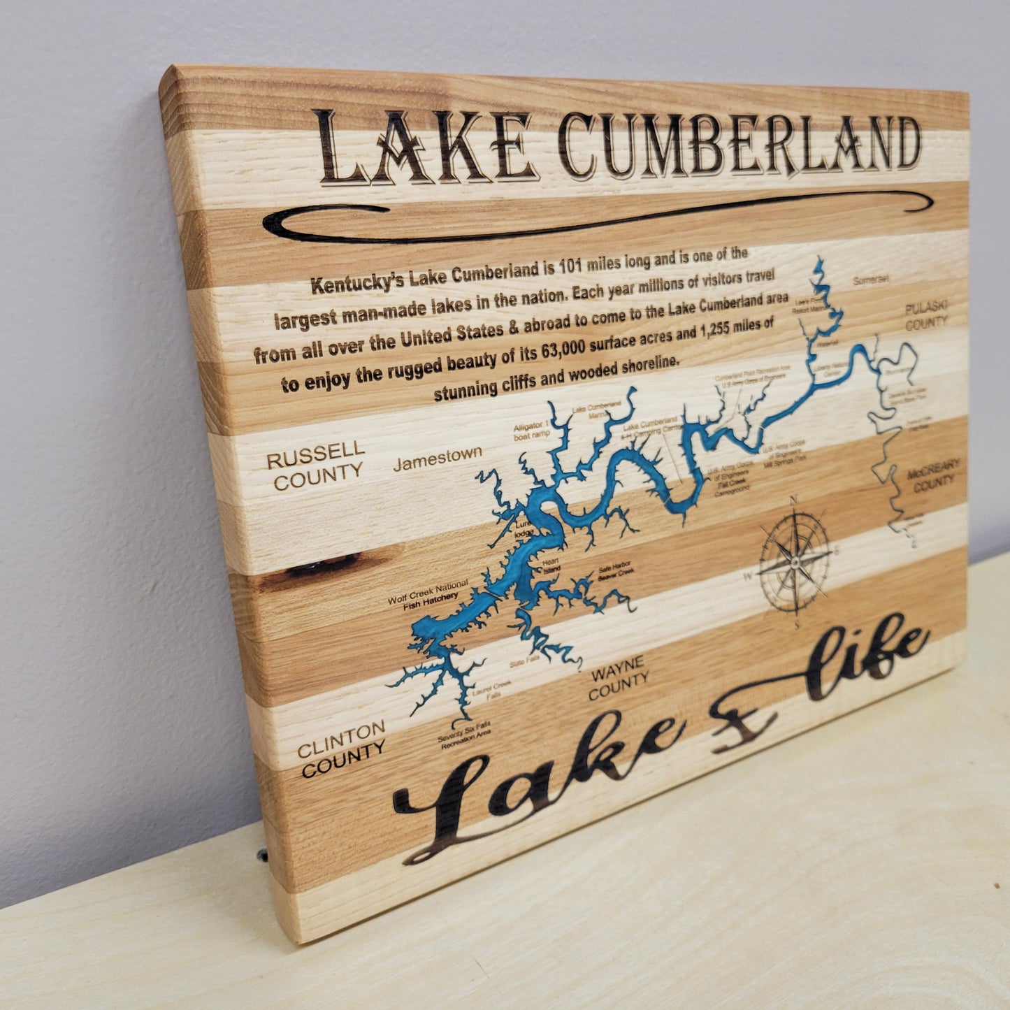 Lake Cumberland Hickory Cutting Board / Wall Art