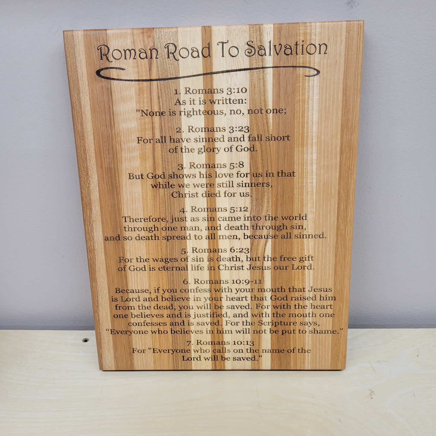 Roman Road To Salvation Bible Verse Wall Plaque