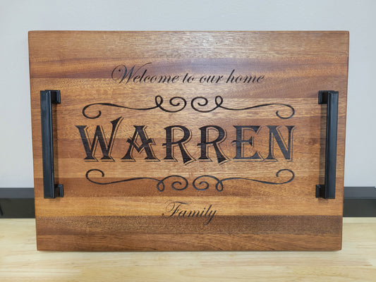 Mahogany Personalized Serving Tray