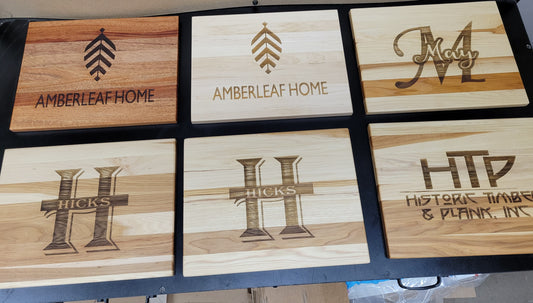 15 Hickory Cutting Boards with Your Business Logo