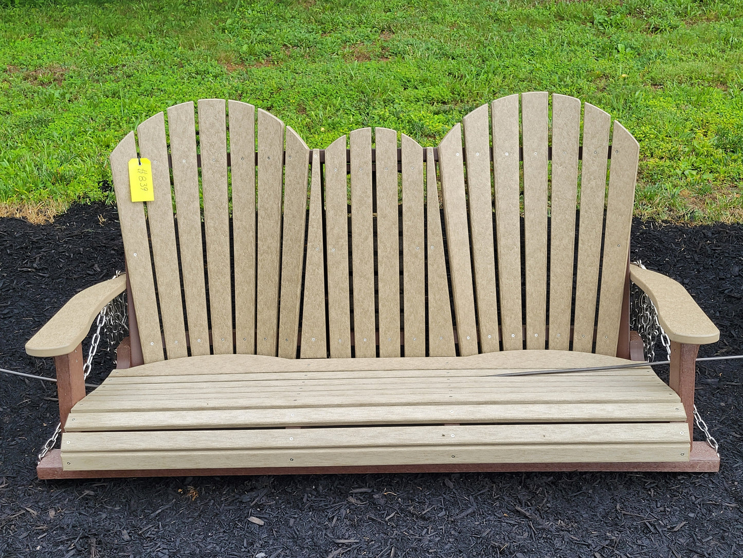 Porch Swing with Adirondack Back and Center Console