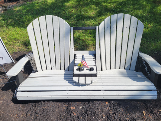 Porch Swing with Adirondack Back and Center Console
