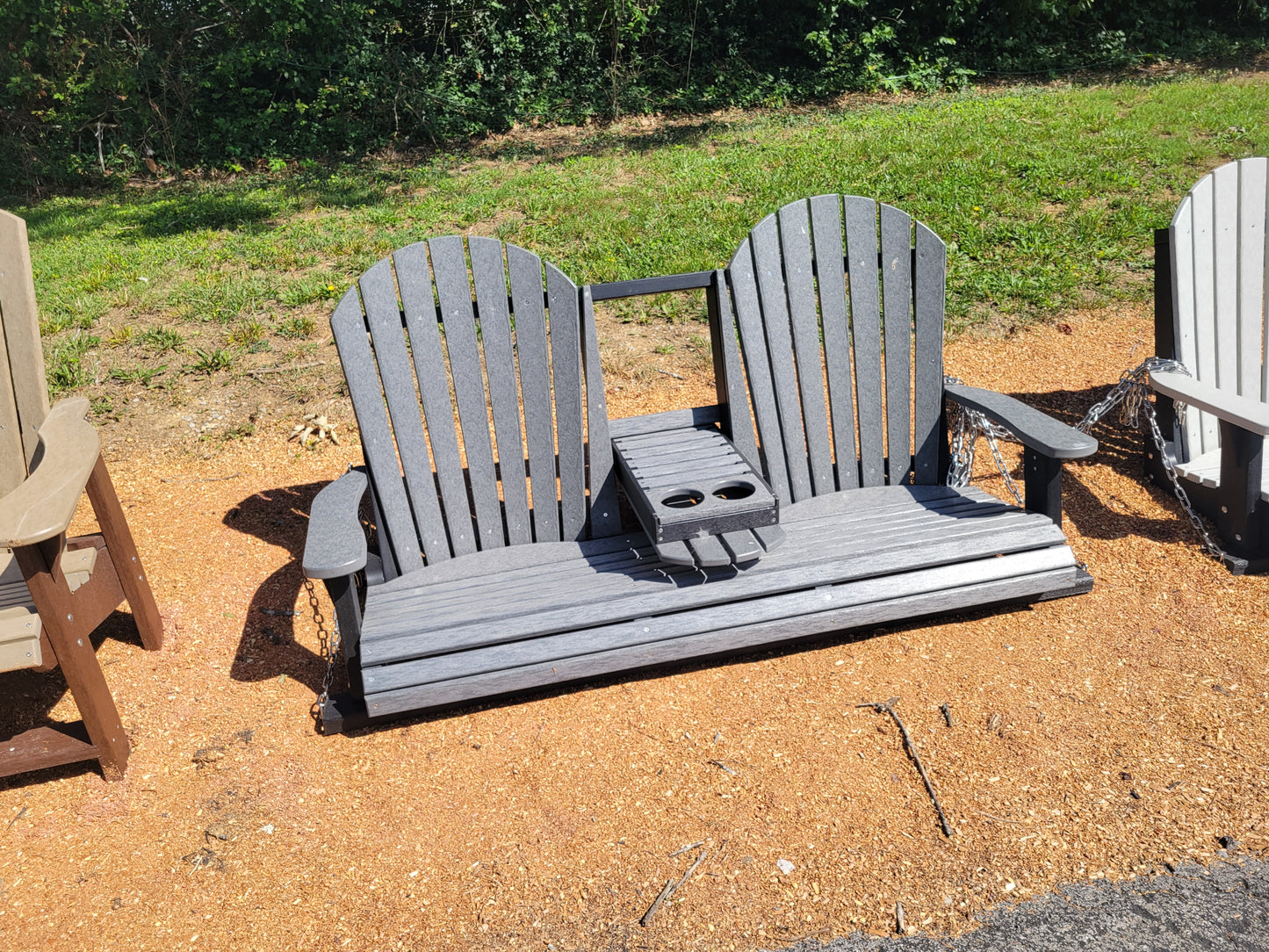 5ft Porch Swing with Adirondack Back and Center Console