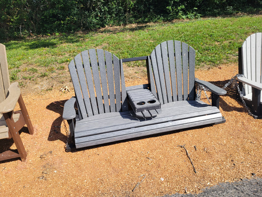 5ft Porch Swing with Adirondack Back and Center Console