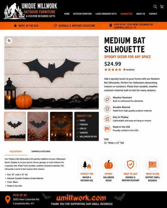 Halloween Medium size Bat Silhouette