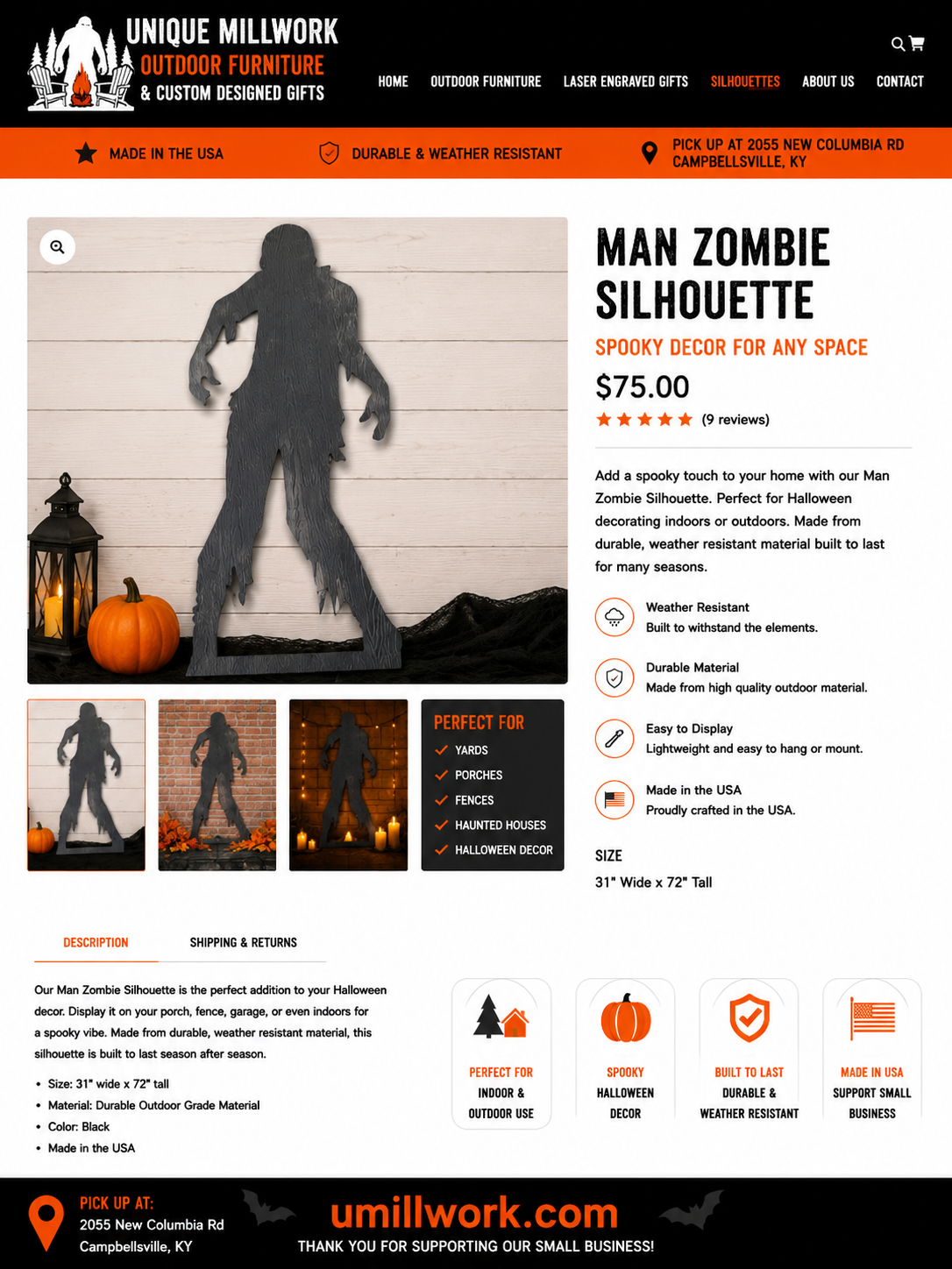 Halloween Man Zombie Silhouette